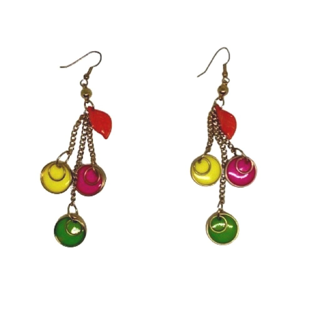 Vintage Abstract Colorful Dangle Earrings